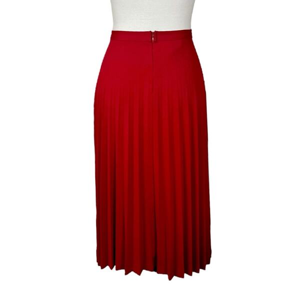 Mix It Midi Skirt Knife Pleated A-line Stretch Red Women’s Size 14 Tall - Picture 4 of 9